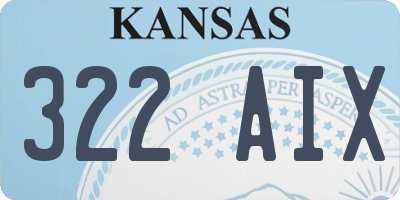KS license plate 322AIX