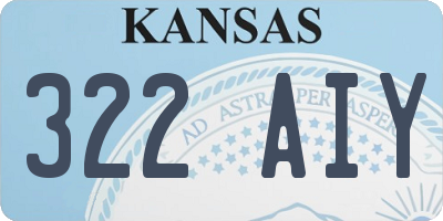 KS license plate 322AIY