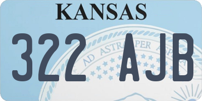 KS license plate 322AJB