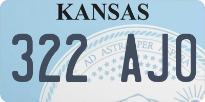 KS license plate 322AJO