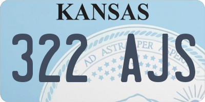 KS license plate 322AJS
