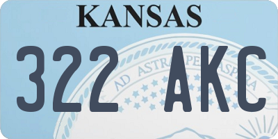 KS license plate 322AKC