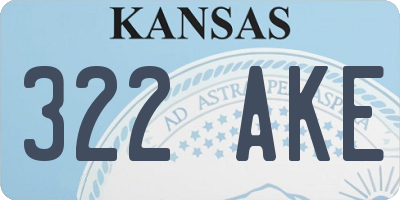 KS license plate 322AKE