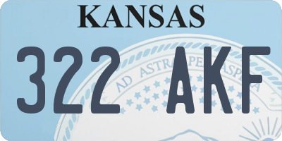 KS license plate 322AKF