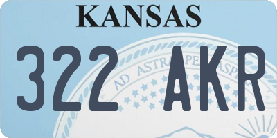 KS license plate 322AKR