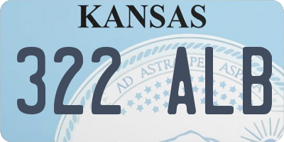 KS license plate 322ALB
