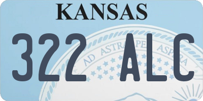 KS license plate 322ALC