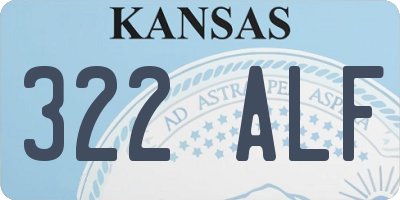 KS license plate 322ALF