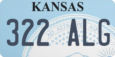 KS license plate 322ALG