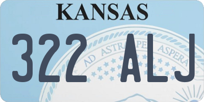 KS license plate 322ALJ
