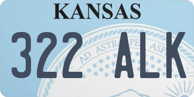KS license plate 322ALK
