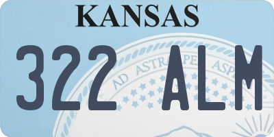 KS license plate 322ALM