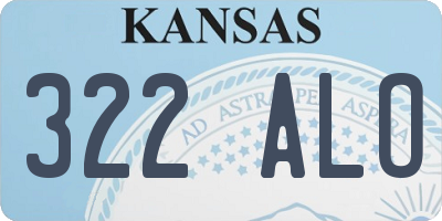 KS license plate 322ALO