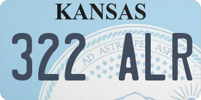 KS license plate 322ALR