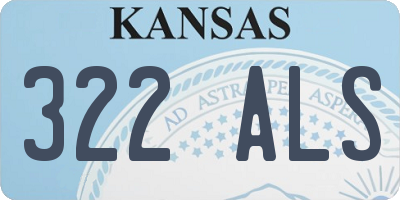 KS license plate 322ALS