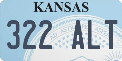 KS license plate 322ALT