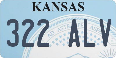 KS license plate 322ALV