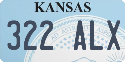 KS license plate 322ALX
