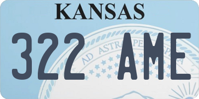 KS license plate 322AME