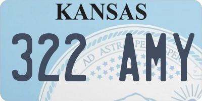 KS license plate 322AMY