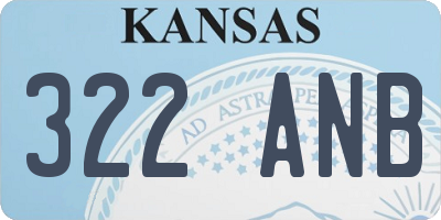 KS license plate 322ANB