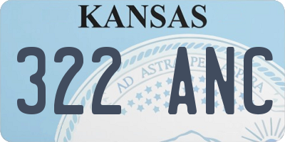 KS license plate 322ANC