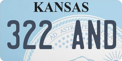 KS license plate 322AND