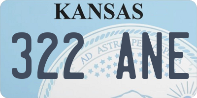 KS license plate 322ANE