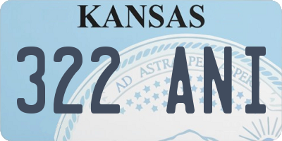 KS license plate 322ANI