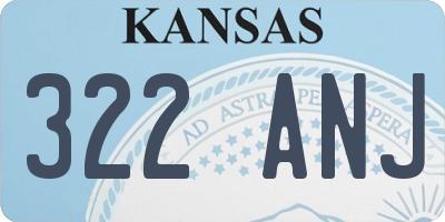 KS license plate 322ANJ