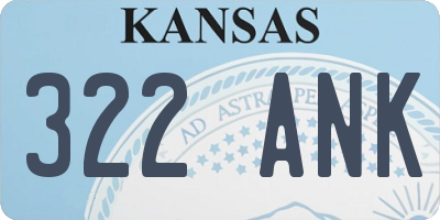 KS license plate 322ANK