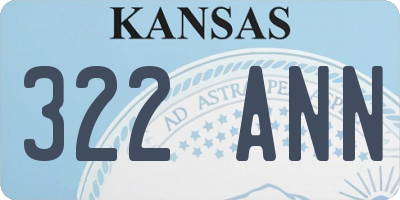 KS license plate 322ANN