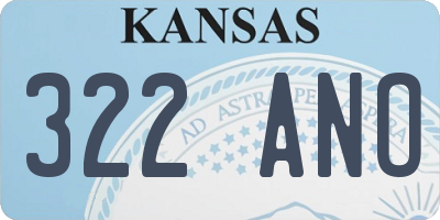 KS license plate 322ANO