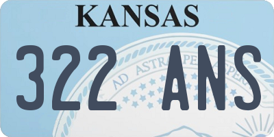 KS license plate 322ANS