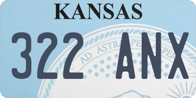KS license plate 322ANX