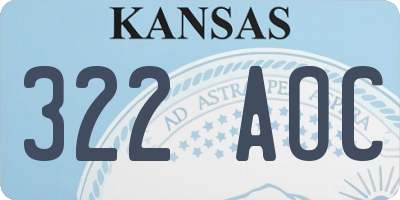 KS license plate 322AOC