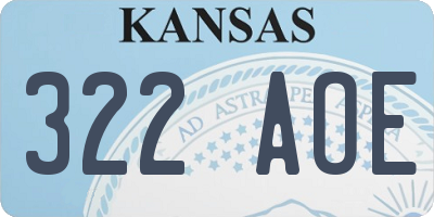 KS license plate 322AOE