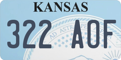 KS license plate 322AOF