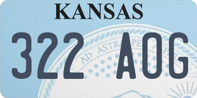KS license plate 322AOG