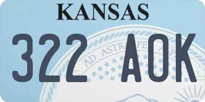 KS license plate 322AOK