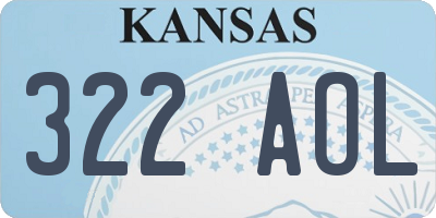 KS license plate 322AOL