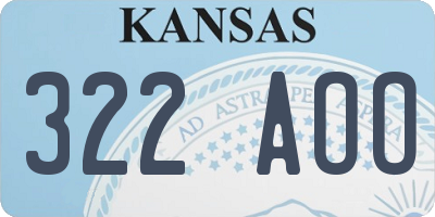 KS license plate 322AOO