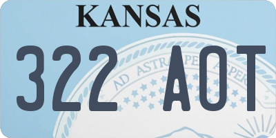 KS license plate 322AOT