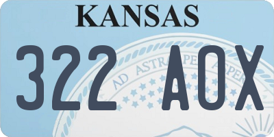 KS license plate 322AOX