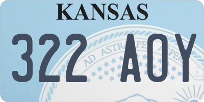 KS license plate 322AOY