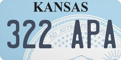 KS license plate 322APA