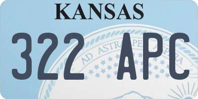 KS license plate 322APC