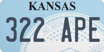 KS license plate 322APE
