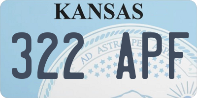 KS license plate 322APF