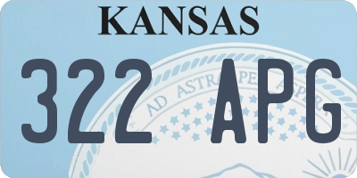 KS license plate 322APG